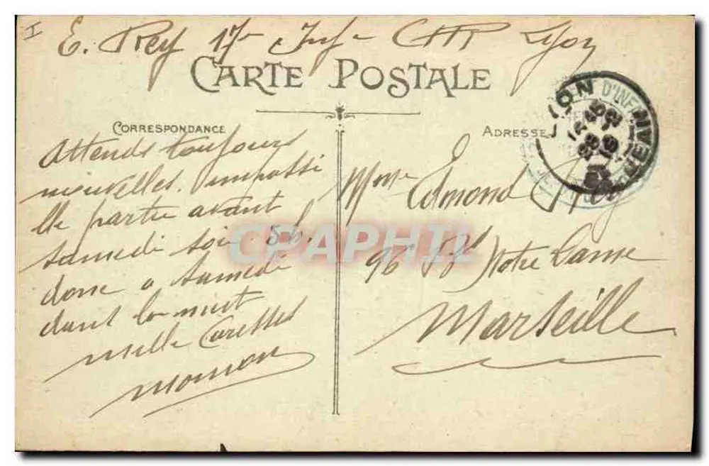 LYON — Palais de la Bourse und Place des Cordeliers — Carrier & Bill, Deposité - Rückseite