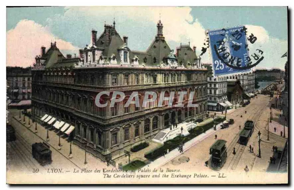 LYON — Die Place des Cordeliers und das Palais de la Bourse — LL - Vorderseite