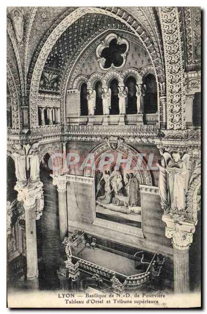 LYON — Basilika N.-D. de Fourvière — Gemälde von Orsel und Obertribüne - Vorderseite