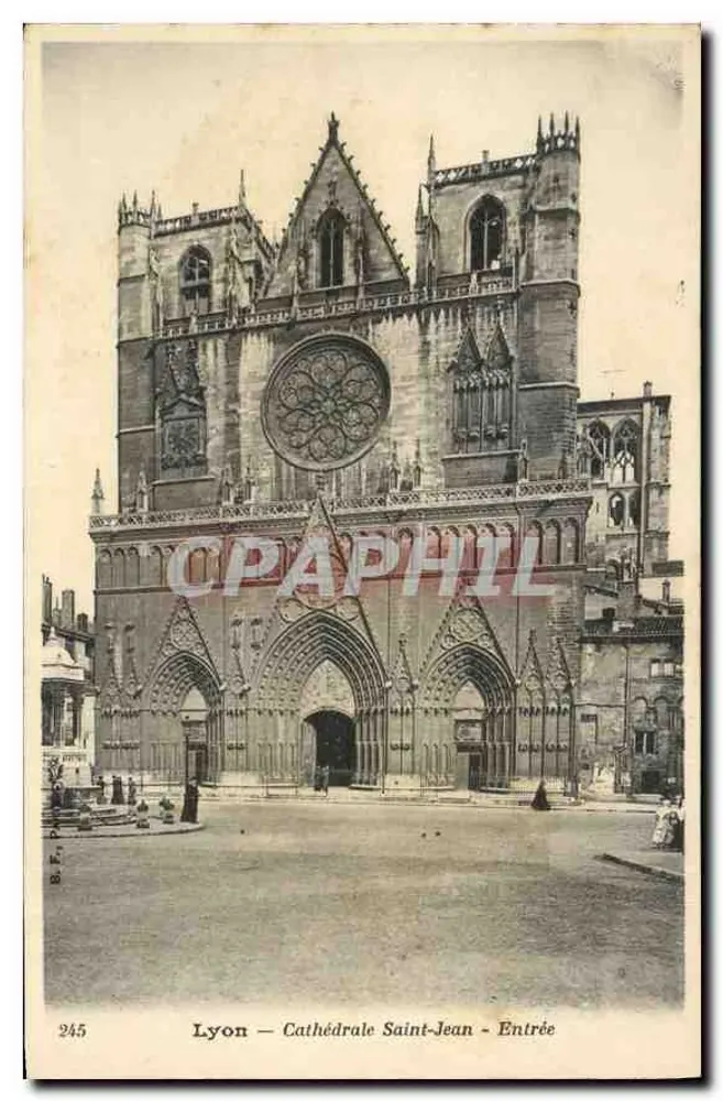 Lyon — Catedral de São João — Entrada — B. E. F. n° 245 - Frente