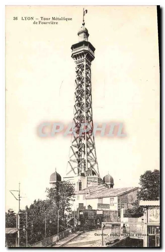 LYON — Torre Metálica de Fourvière — Garrier, serie modelo depositado - Anverso