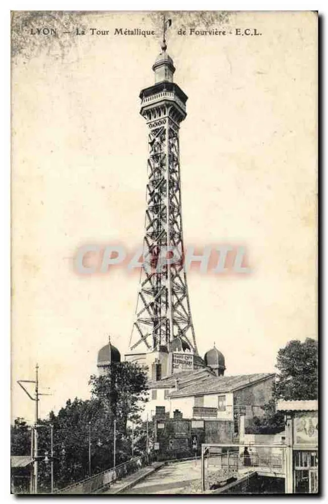 LYON — A Torre Metálica de Fourvière — E.C.L. - Frente