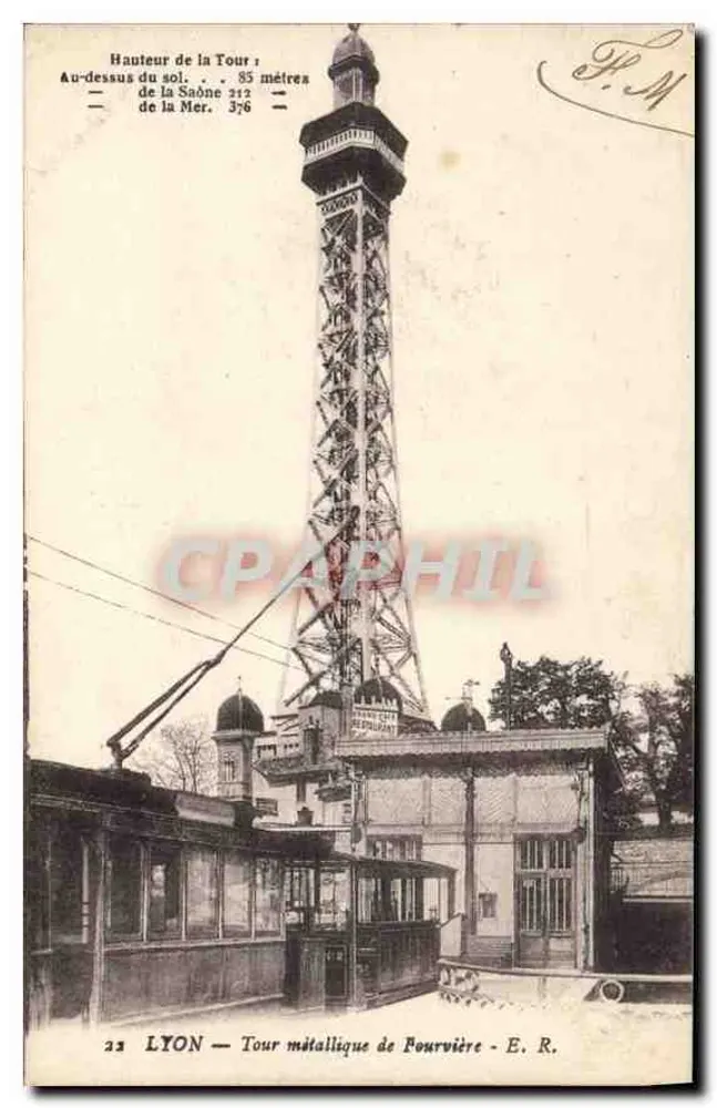 LYON — Torre metálica de Pourvière — E. R. - Frente