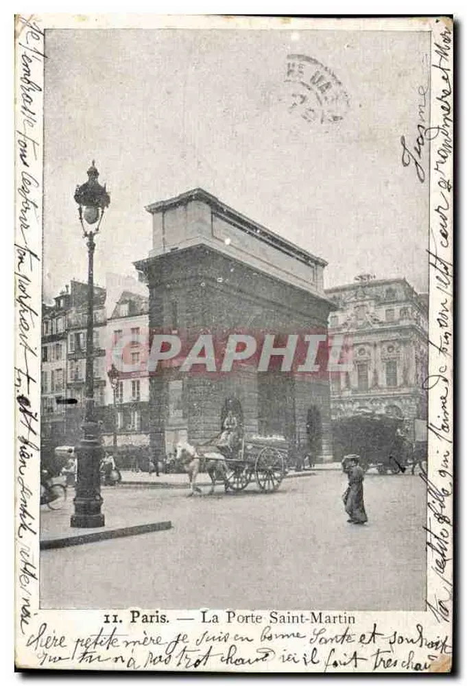 Paris — A Porta Saint-Martin — Coleção do Petit Parisien, N° 11 - Frente