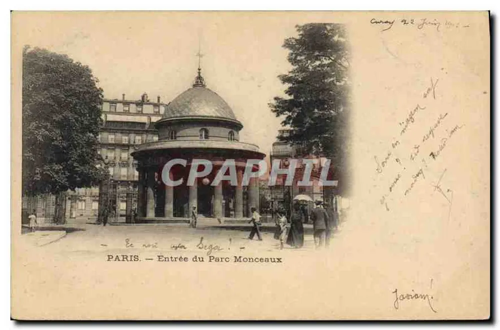 Paris — Entrada do Parque Monceaux — editor anônimo - Frente