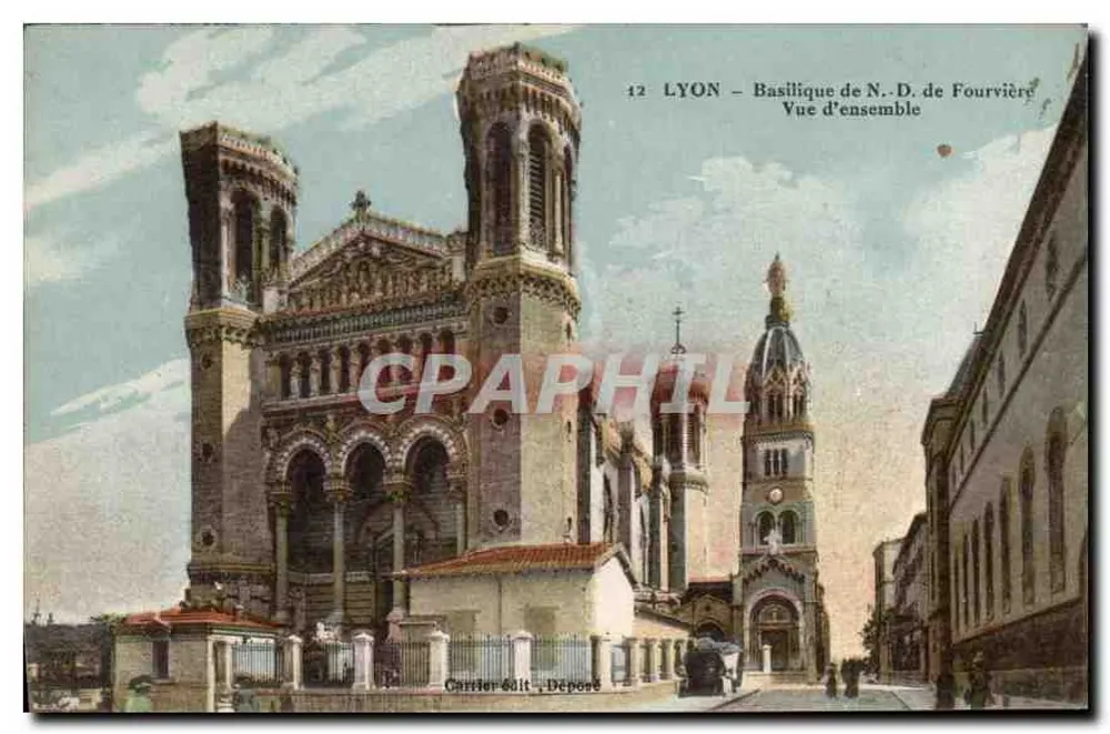 LYON – Basílica de N.-D. de Fourvière – Vista geral — Carrier editor, Depositado - Frente