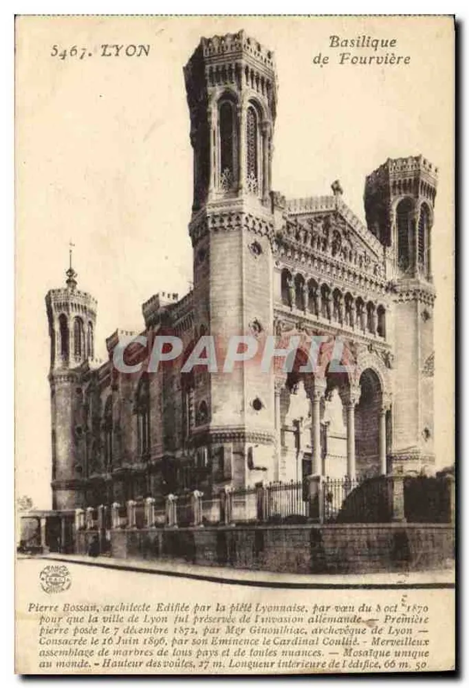 Lyon — Basílica de Fourvière — Editor não identificado, n° de série 5467 - Frente
