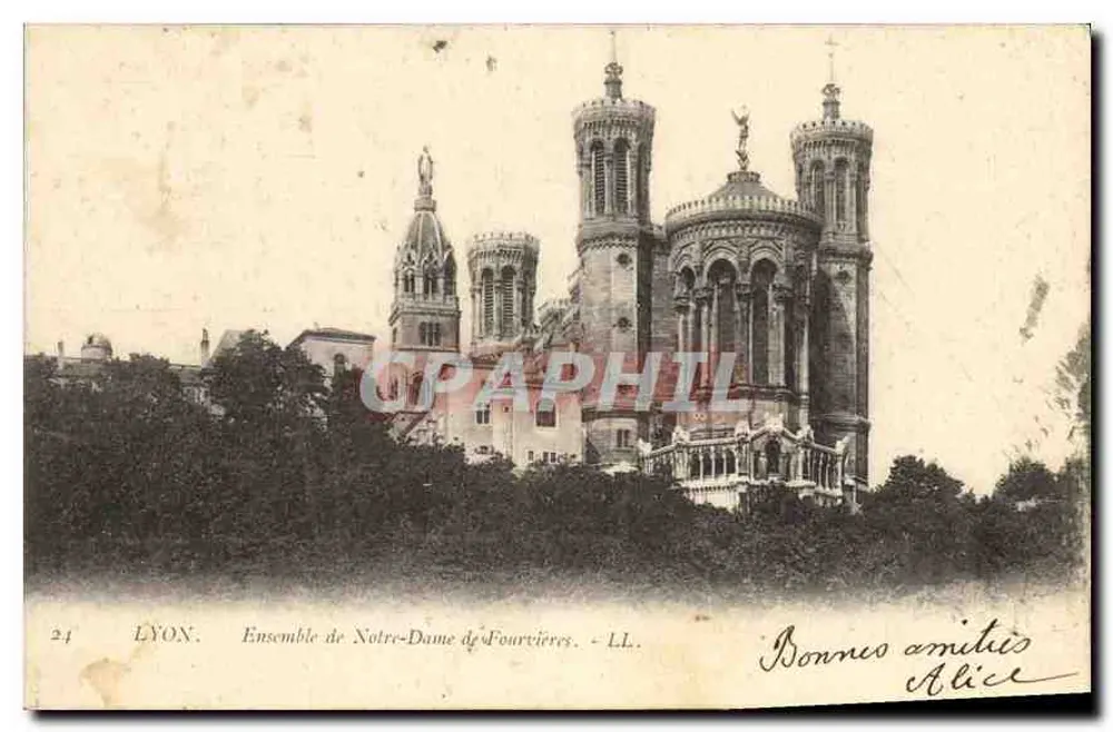 LYON. Conjunto de Nossa Senhora de Fourvières. - LL. - Frente