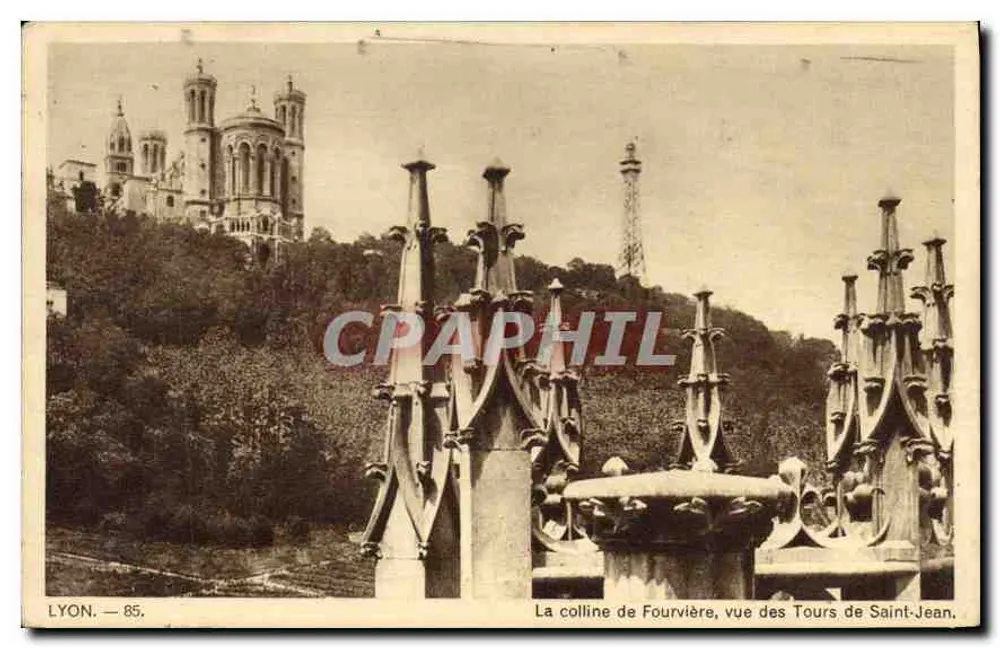 Lyon — Der Fourvière-Hügel, Blick von den Türmen von Saint-Jean — n°85 - Vorderseite