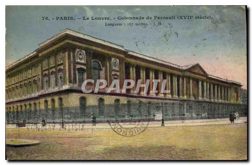 Paris - Der Louvre - Perrault-Säulenreihe (17. Jahrhundert) — J. H. — n°76 - Vorderseite