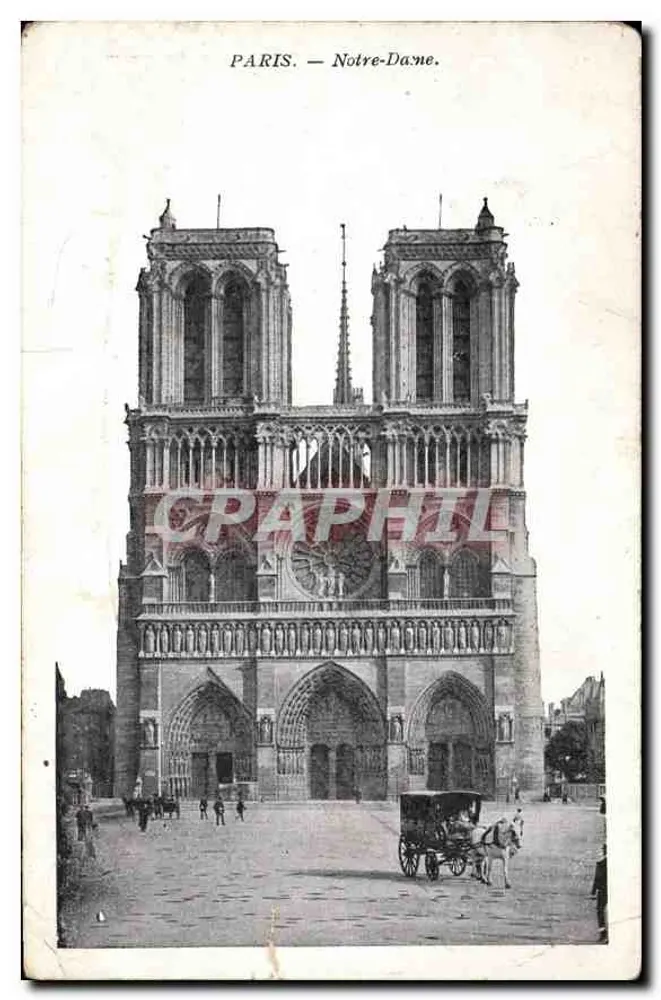 Paris — Notre-Dame — vue de la façade gothique, éditeur C. Bériot, Lille - Frente