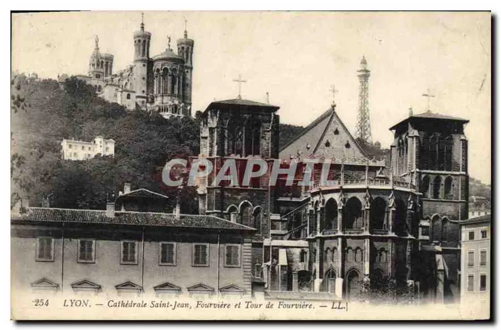 Lyon — Kathedrale Saint-Jean, Fourvière und Fourvière-Turm — LL. — n°254 - Vorderseite