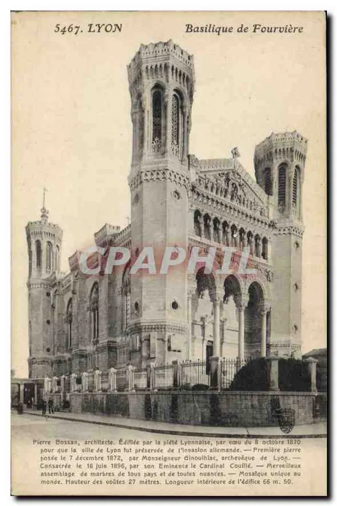 LYON — Basílica de Fourvière — Editor não identificado, n° de série 5467 - Frente