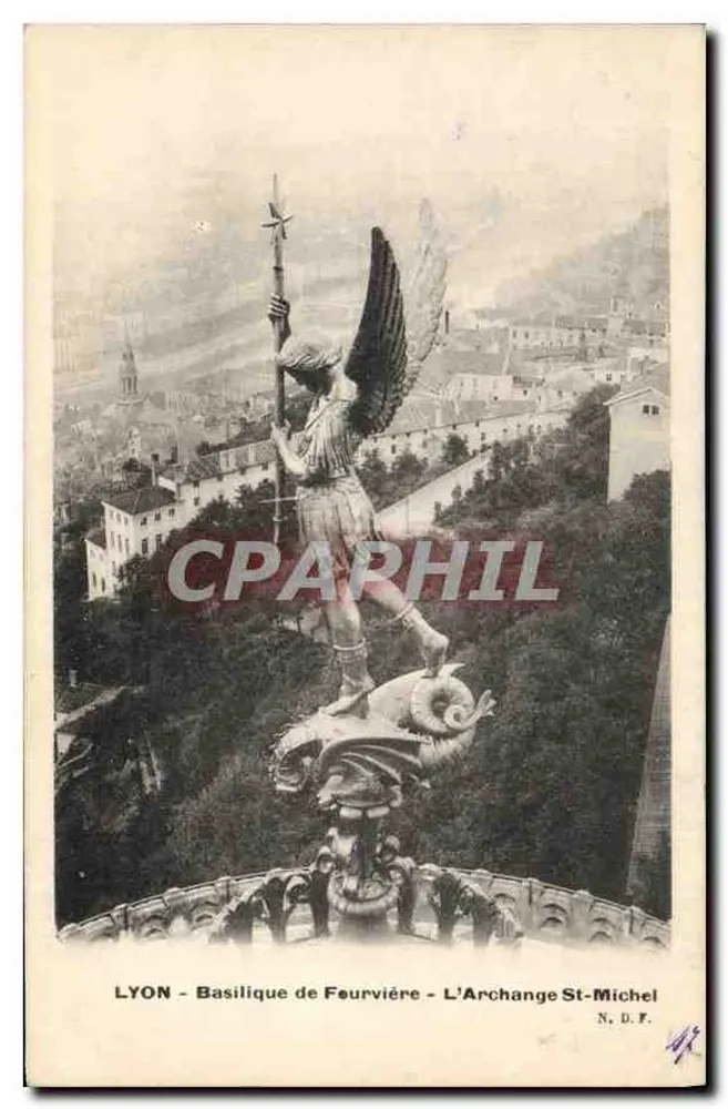 LYON - Basílica de Fourvière - O Arcanjo São Miguel - N.D.F. - Frente