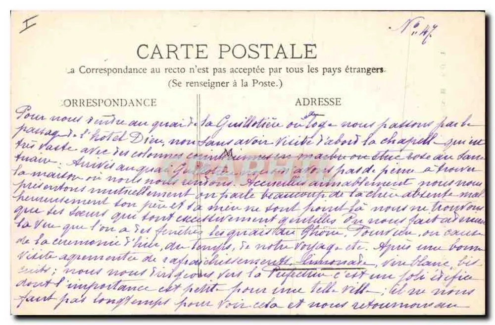 LYON - Basílica de Fourvière - O Arcanjo São Miguel - N.D.F. - Verso