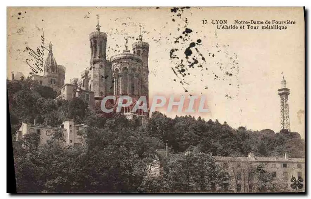 LYON Notre-Dame de Fourvière — Die Apse und die Metalltürme — unbekannter Verlag, n° 17 - Vorderseite