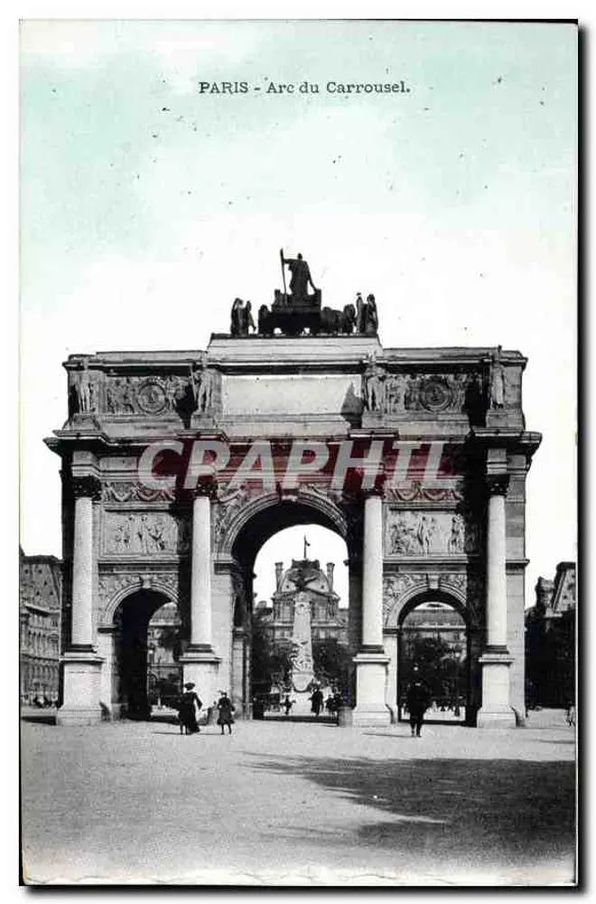 Paris - Arco do Carrossel — Bilhete postal antigo de coleção - Frente