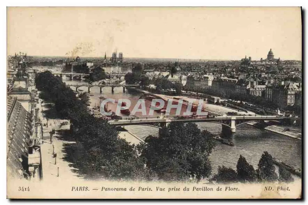 PARIS — Panorama von Paris. Ansicht vom Pavillon de Flore — ND. Phot. - Vorderseite