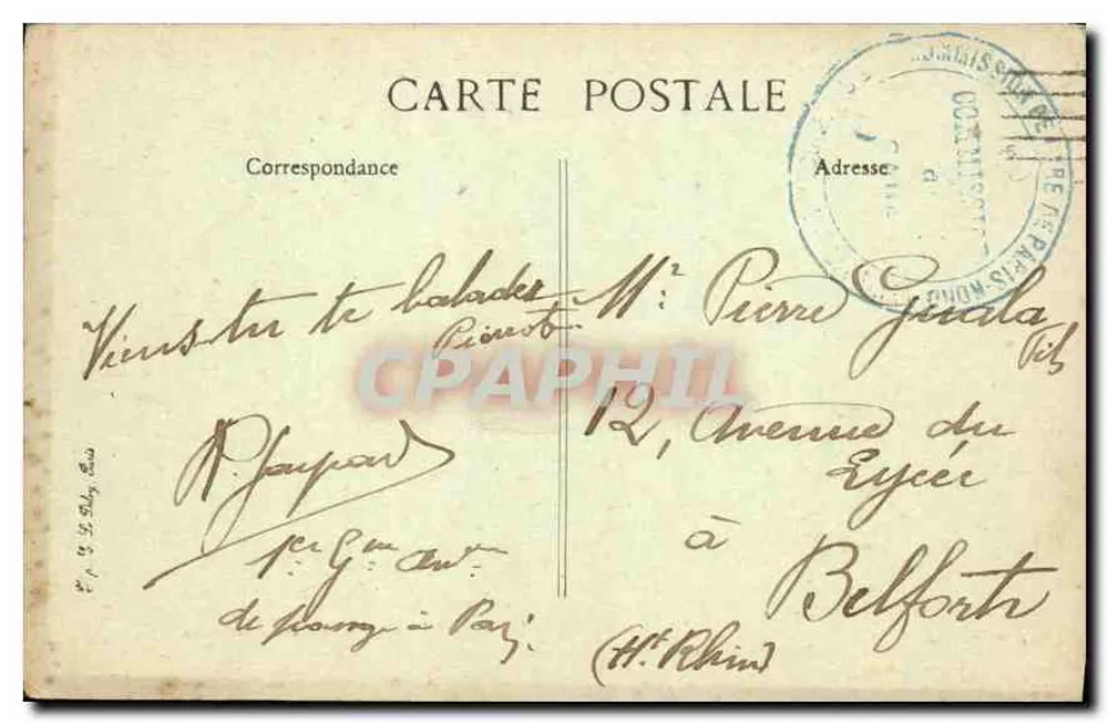 Paris — Jardin des Tuileries und Pavillon de Marsan — Verlag B.D. Nr. 4075 - Rückseite
