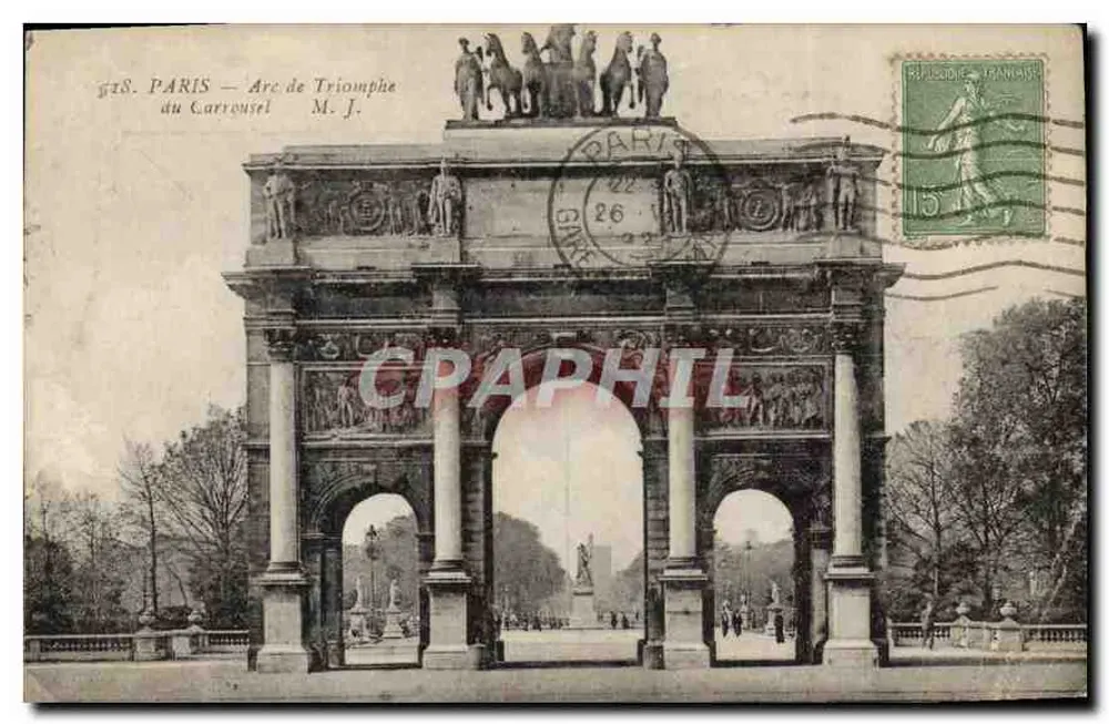 Paris — Arc de Triomphe du Carrousel — M. J. — n° 718 - Frente