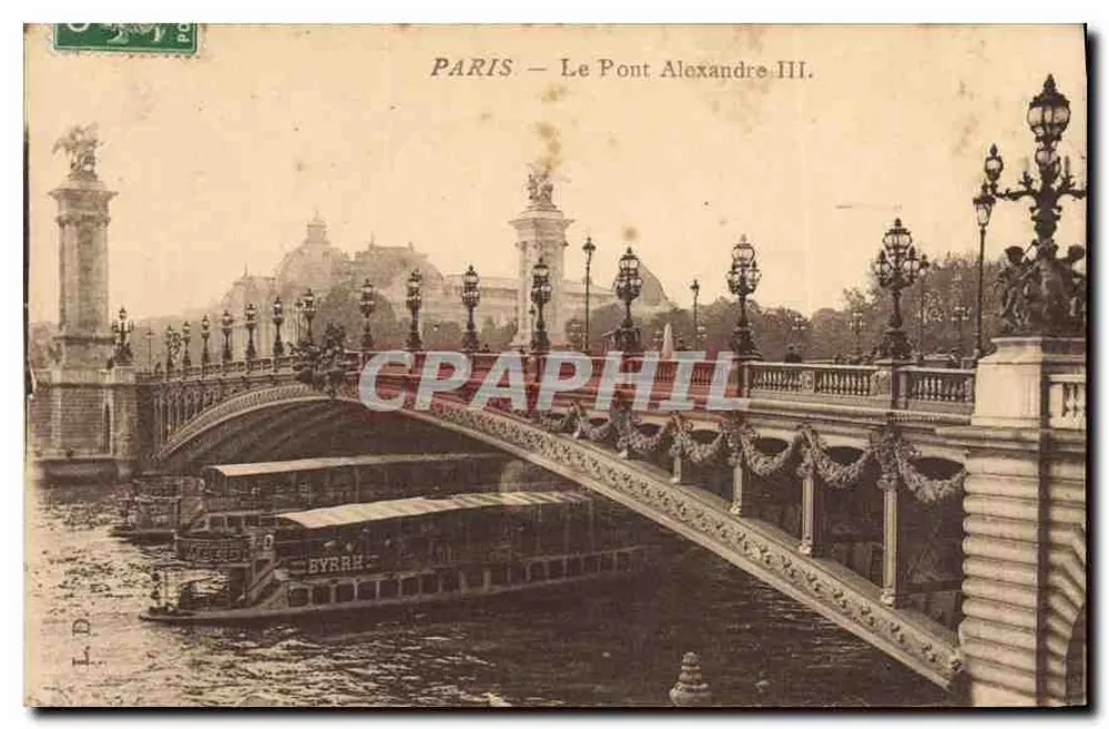 PARIS — O Pont Alexandre III. — Editora: BYRKH - Frente