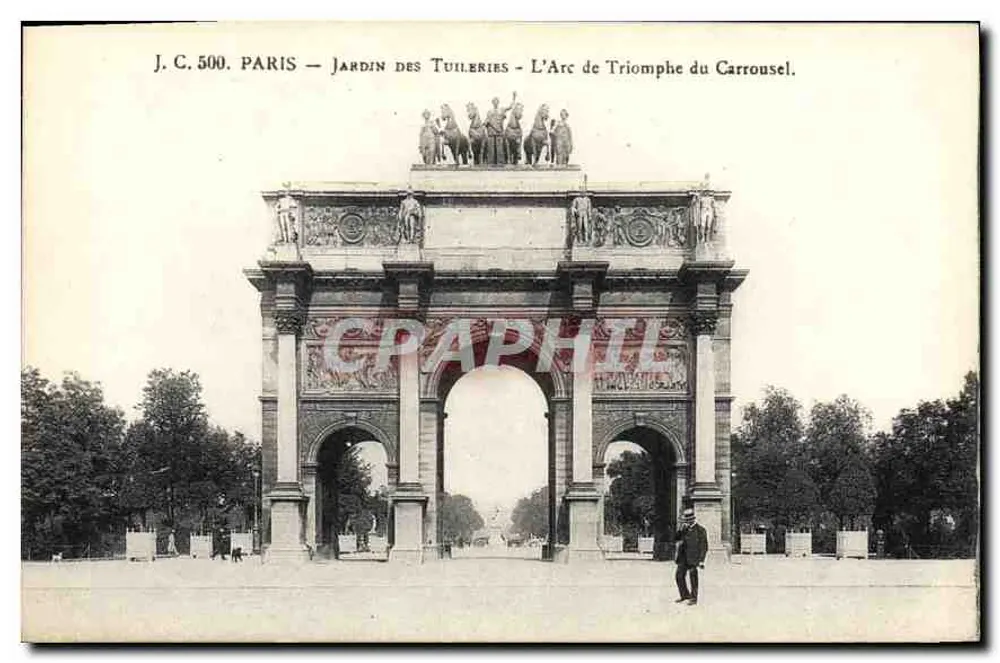 Paris - Jardin des Tuileries - Arc de Triomphe du Carrousel - Vorderseite