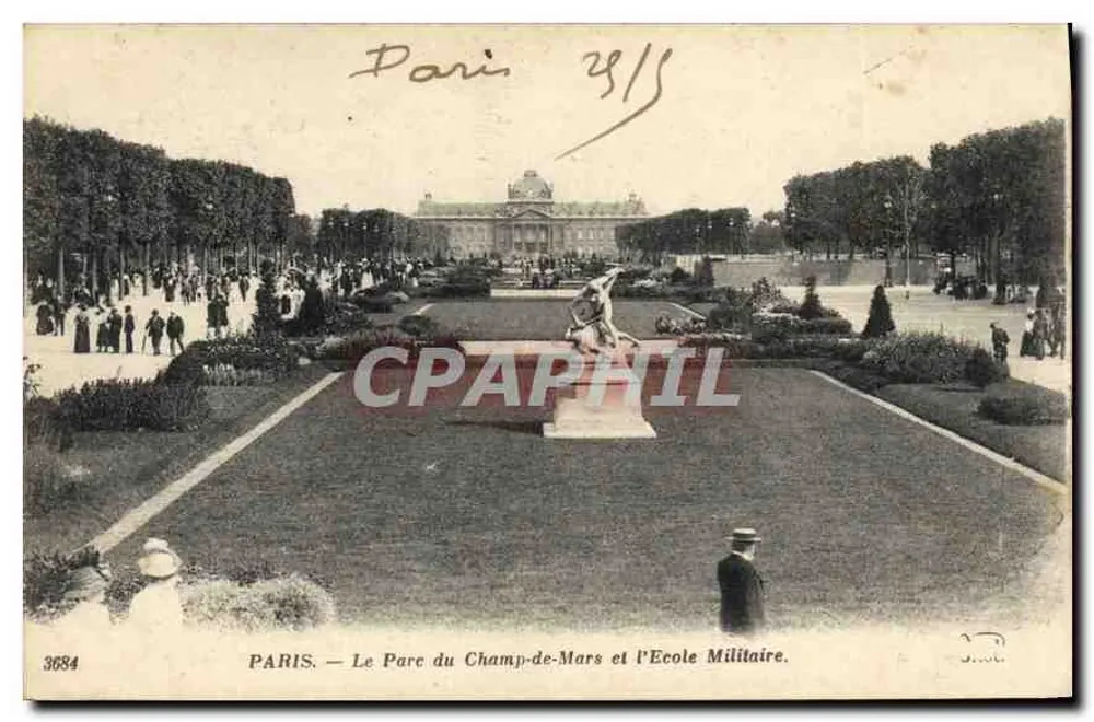 PARIS — El Parque del Campo de Marte y la Escuela Militar — 3684 - Anverso