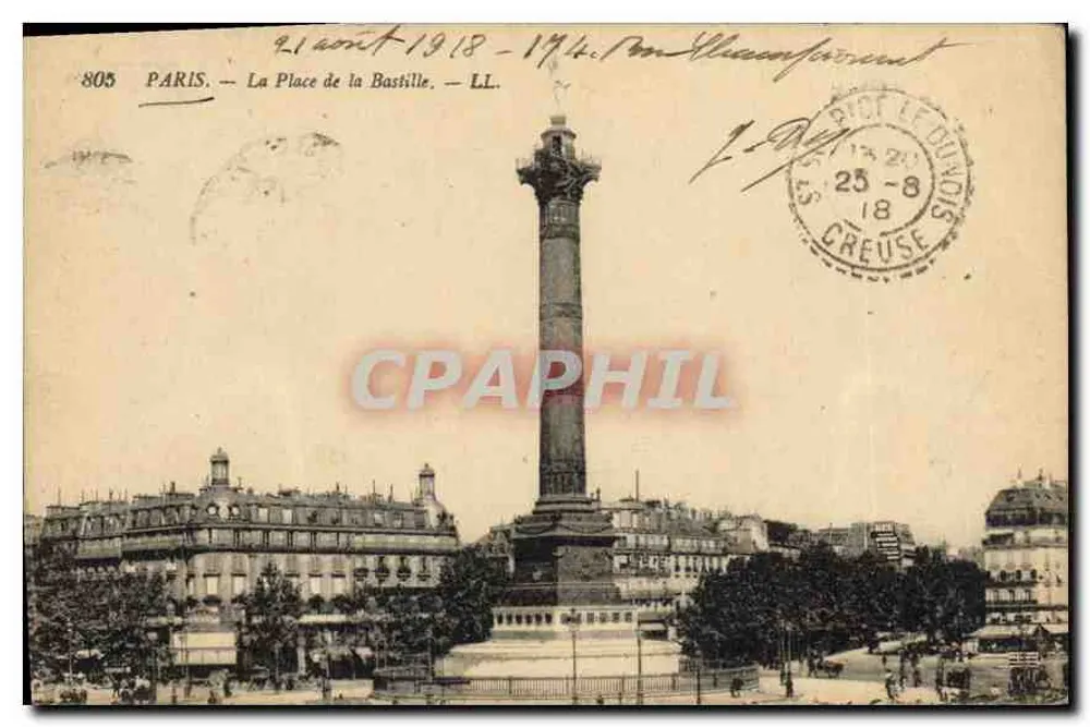Paris — A Praça da Bastilha — LL. n°805 - Frente