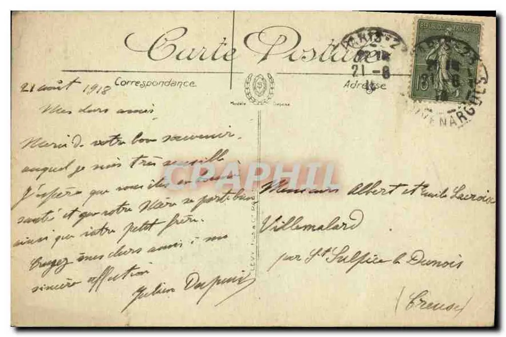 Paris — A Praça da Bastilha — LL. n°805 - Verso