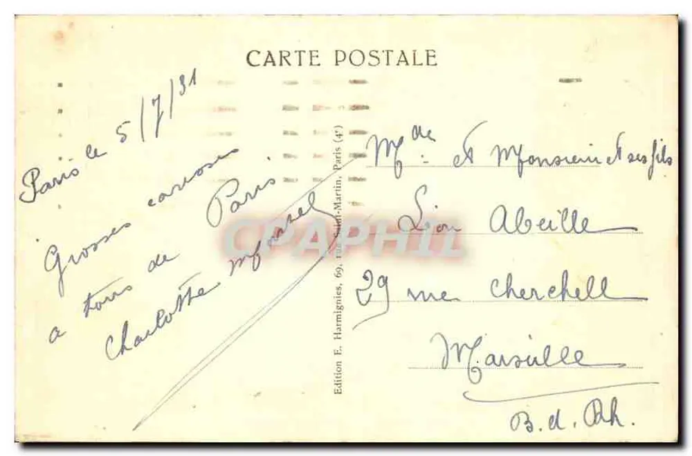 PARIS — Grand Palais — Międzynarodowa Wystawa Kolonialna 1931 — Wydawnictwo E. Harmignies - Rewers