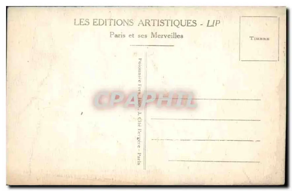 Paris - Das Palais und der Garten des Luxembourg — LIP, n°53 - Rückseite