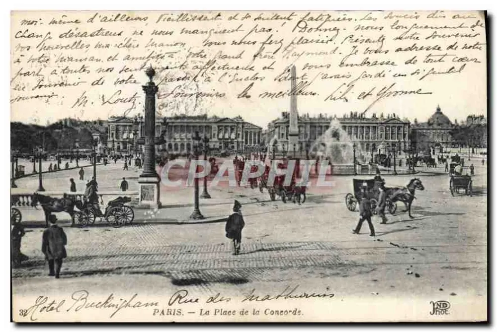 Paris — A Praça da Concórdia — Hotel Buckingham, Rua das Mathurins - Frente