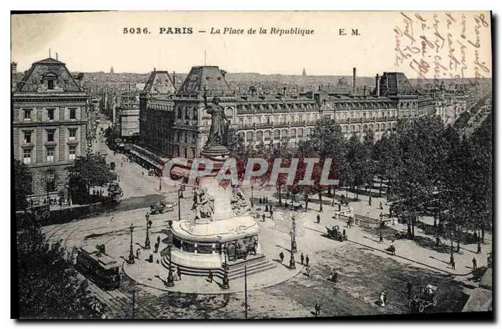Paris — A Praça da República — E. M. n° 5036 - Frente
