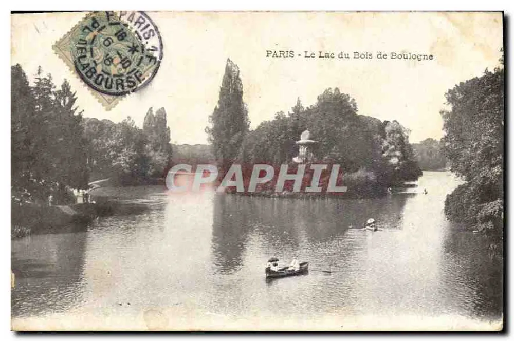 PARIS - Der See im Bois de Boulogne — Verlag Delabourse, Seriennummer nicht sichtbar - Vorderseite