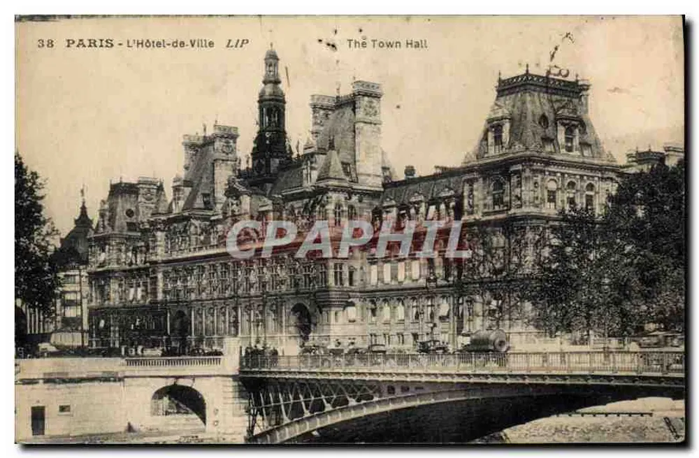 Paris - O Hôtel-de-Ville — editor LIP, n° 38 - Frente