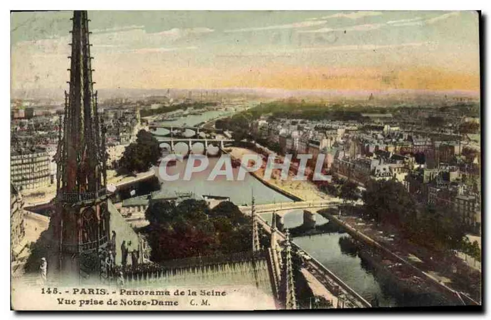 Paris - Panorama der Seine - Aufnahme von der Notre-Dame - C. M. - Vorderseite