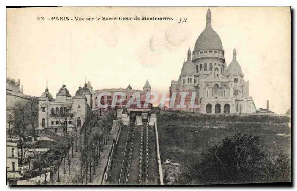 Paris - Ansicht des Sacré-Cœur von Montmartre — J.H. — n°02 - Vorderseite
