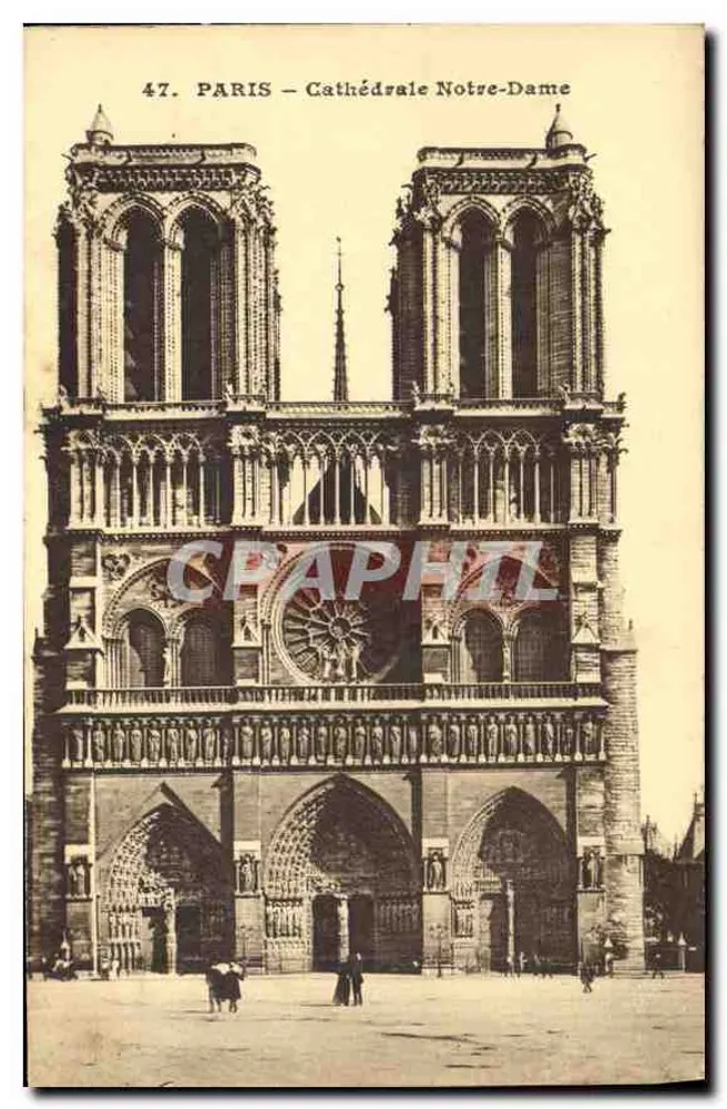 Paris — Catedral Notre-Dame — série 47, editada por A. B. Paris - Frente