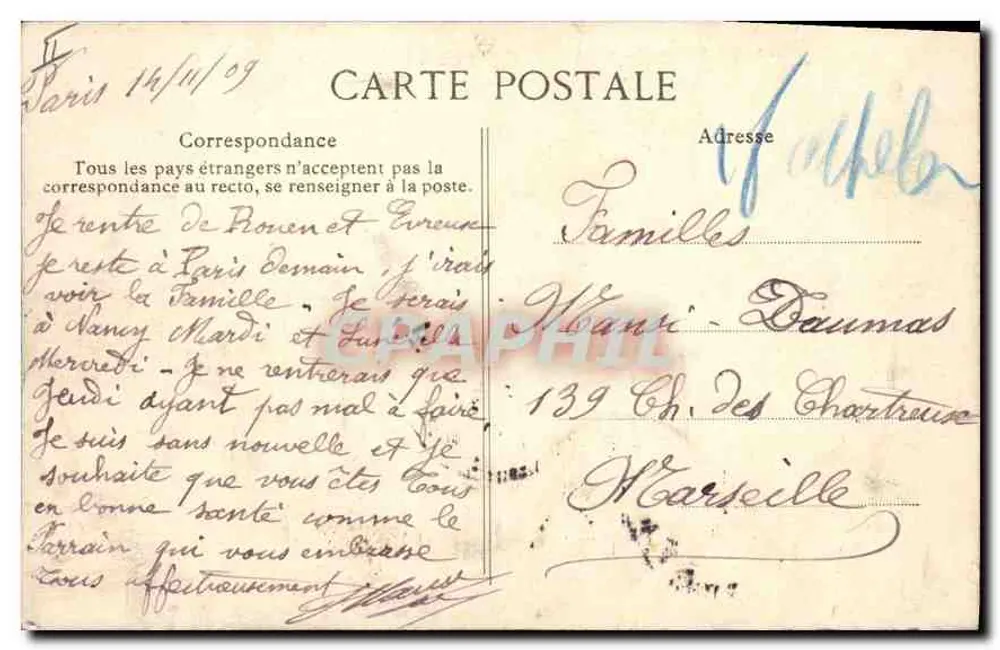 Paris — Os Boulevards, vistos da Madeleine — n° 4021 - Verso