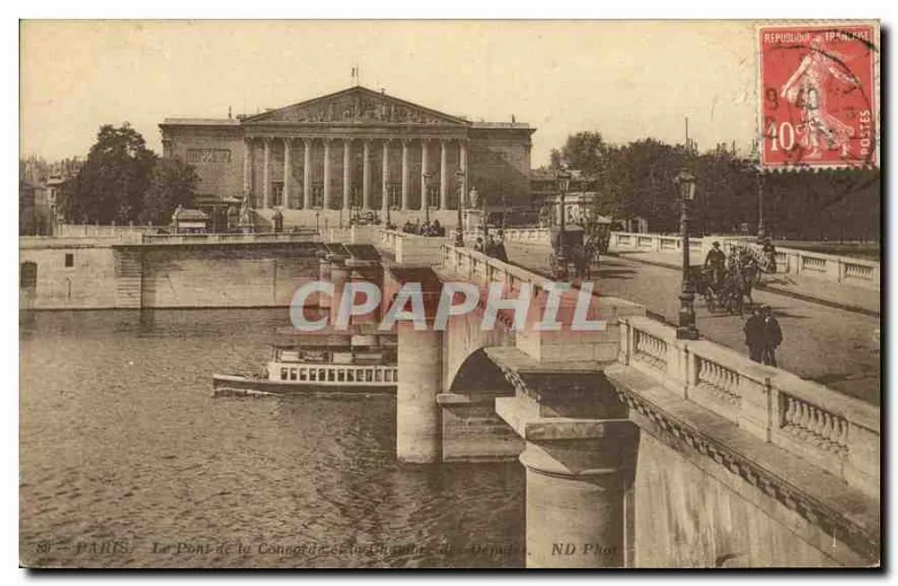 Paris — O Ponte da Concórdia e o Instituto de Depósitos — ND Phot - Frente