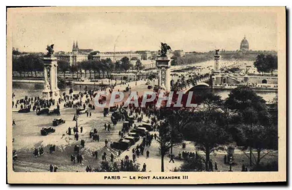 Paris — O Ponte Alexandre III — editor desconhecido - Frente