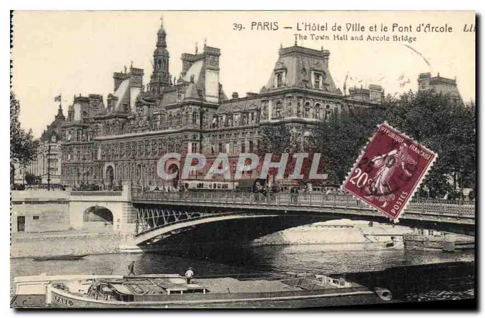 PARIS — Rathaus und Pont d'Arcole — Les Éditions Artistiques - LIP - Vorderseite