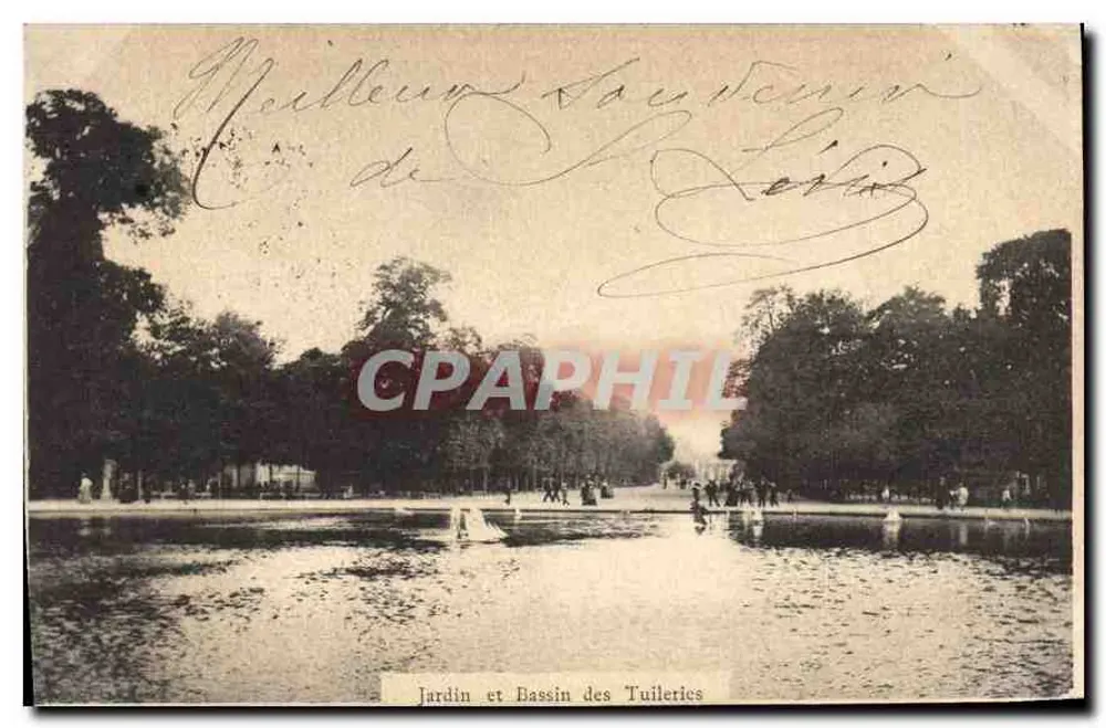 Garten und Bassin der Tuileries — Paris — unbekannter Verlag, Seriennummer nicht sichtbar - Vorderseite