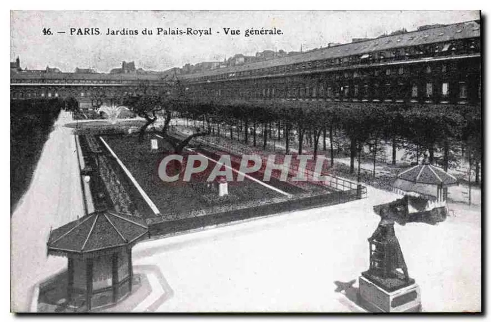 PARIS. Gärten des Palais-Royal - Allgemeiner Blick. — Verlag: Le Dacey, Paris. Nr. 46. - Vorderseite
