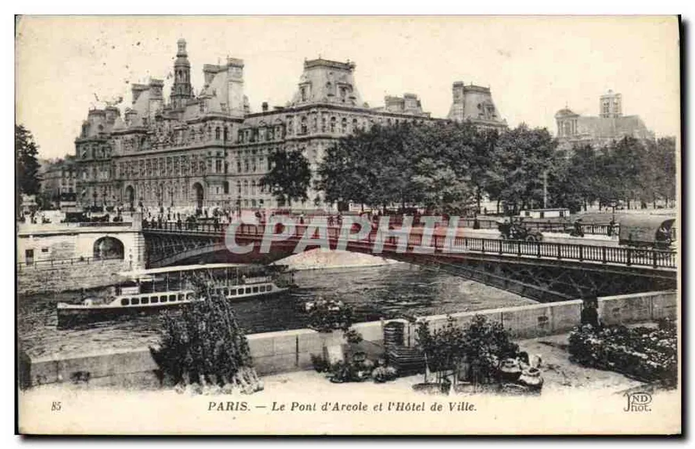 Paris — Der Pont d'Arcole und das Rathaus — JND Phot. - Vorderseite