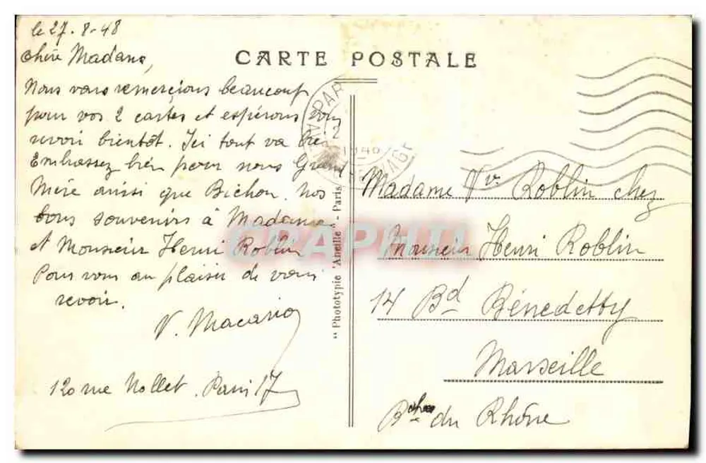 Paris - Abgeordnetenhaus - Sitzungssaal — Antike Ansichtskarte n°329 - Rückseite
