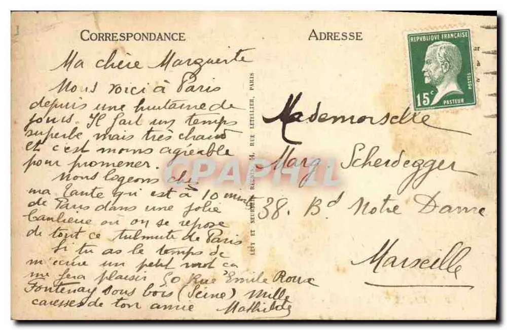 Paris - Ansicht des Tuileries-Gartens - LL, n°695 - Rückseite