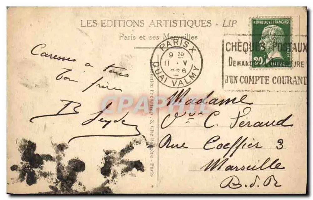 Paris - O Ponte Alexandre III — edição LIP, n° 258 - Verso
