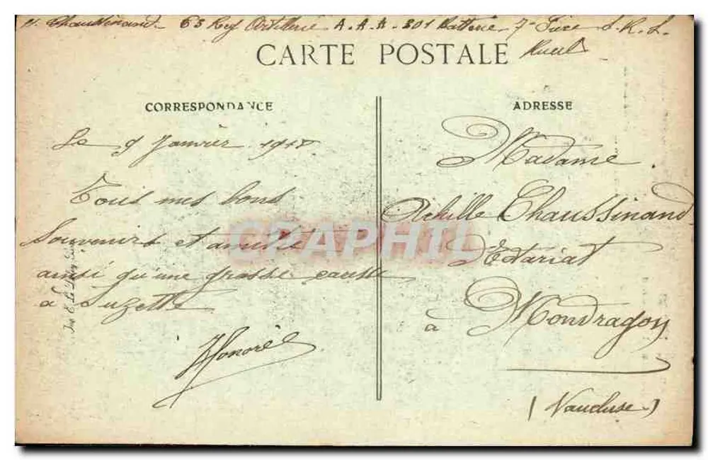 Coluna Vendôme — Paris — editor Gondou e Lepère, n° 4236 - Verso