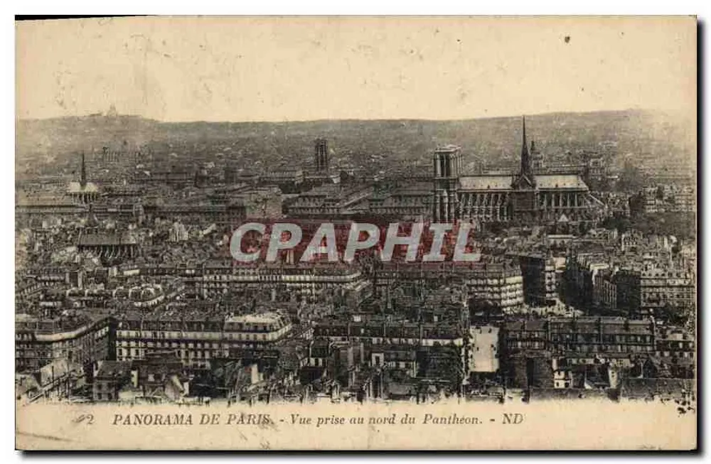 Panorama von Paris — Ansicht vom Norden des Panthéon - Vorderseite